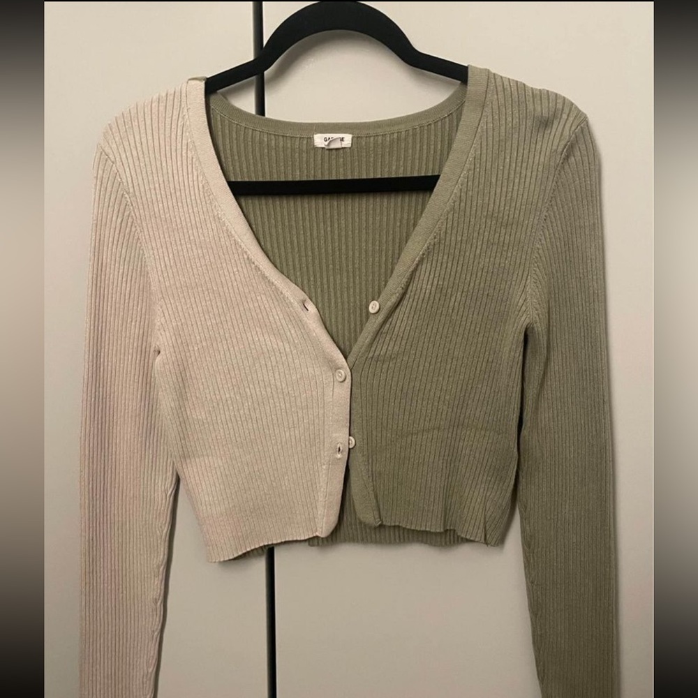 GARAGE Beige/Green Cardigan